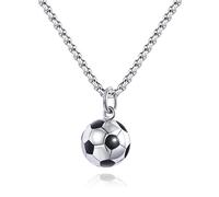 Colliers Pour Homme, Collier Homme Acier Inoxydable,Football Collier Homme Argent, Or, Chaussures De Football Forme Pendentif, Hip Hop Pendentif, Cadeau Pour Les Hommes (Argent)