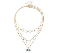 Colliers pour Hommes Collier de l’amitié 3 pièces/Ensemble Evil Eye Oil Drop Pendentif Hawaïen Décontracté Personnalisé Style Vintage Collier Cadeau pour Femmes