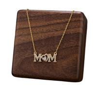 Colliers Pour Maman, Plaqué Or 18 Carats Sans Ternissement, Lettre MOM En Forme De Cœur, Collier Avec Pierre De Naissance, Collier De Mère En Zircon, Accessoires De Bijoux, Chaîne De Pierres Précieuse