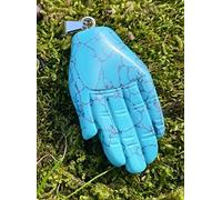 Colliers Pour Pièrres Naturelles Femme Forme De Main De Bouddha Bleu Turquoise Collier En Pierre Naturelle All-Match Cristal De Guérison Collier Pendentif En Pierres Précieuses Bijoux Cadeau Sain