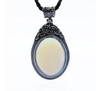 Colliers Pour Pièrres Naturelles Femme Forme De Miroir Opale Collier En Pierre Naturelle Cordon En Cuir Simple Chakras Cristal Collier Pendentif En Pierres Précieuses Bijoux Cadeau Saint Valentin