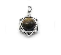 Colliers Pour Pièrres Naturelles Femme Incrustation Étoile Hexagonale Pierre Oeil De Tigre Collier En Pierre Naturelle Déclaration Simple Chakras Collier Pendentif En Cristal Saint Valentin Bijou
