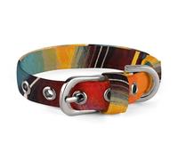 Colliers réglables pour animaux de compagnie de petite et moyenne taille - En tissu Oxford - Impression aquarelle abstraite - Guitare - Collier personnalisé pour chat et chien