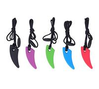 Colliers Sensoriels à Mâcher, 5 Pièces, Collier à Mâcher Sensoriel, Collier à Mâcher en Silicone de sécurité, Anneau de Dentition pour TDAH et Autisme