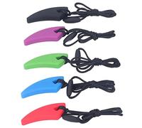 Colliers Sensoriels à Mâcher 5pcs Collier Sensoriel Aides la motricité Orale Soulagement de l'anxiété Sécurité en Silicone Dentition pour-Collier À