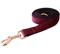 Colliers Souples pour Chiens avec Boucle en métal Faits à la Main, Accessoires pour Animaux de Compagnie, Tissu Rouge vin, Laisse pour Chien-M