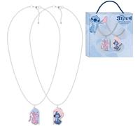Colliers Stitch et Angel avec pendentif cœur brisé | Bijoux fantaisie pour enfants 2 pièces avec boîte cadeau officielle Disney Lilo & Stitch