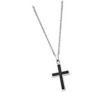 Colliers Style Lotus Argent Noir Ls1983-1/1 Homme Acier Inoxydable Jls1983-1-1