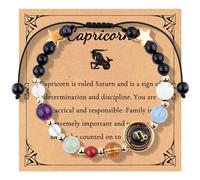 Colliers tendance pour femmes Ingrédients recommandés Nouveau bracelet 12 constellations Bracelet corde réglable Perles planète Perles Coeur Boucles d'oreilles à tige pour femme, taille unique, Papier