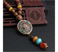 Colliers Vintage Ethnique Amulette Népal Bouddhiste Mala Collier Bouddha Bois Perles Déclaration Colliers Bouddha Pendentifs Collier (Color : Style15, Size : 80)