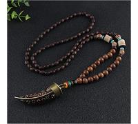 Colliers Vintage Ethnique Long Collier Bijoux Népal Collier Ox Corne Pendentif Collier Tribal De Mode Collier (Size : Style 2)