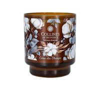 COLLINES DE PROVENCE-Bougie parfumée en verre décoré senteur Coton des Champs Collines de Provence - 220 g
