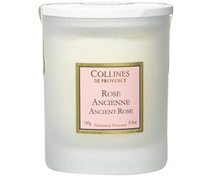 Collines de Provence Bougie Parfumée Rose Ancienne 180g, Transparent 6,8cm x 6,8cm x 9,4cm
