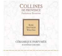 COLLINES DE PROVENCE-Céramique parfumée Couture senteur soie sauvage 8x8 cm