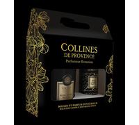 COLLINES DE PROVENCE-Coffret bougie et parfum intérieur senteur rose noire Collines de Provence - 180 g + 100 ml