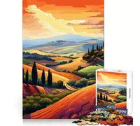 Collines toscanes d'Italie Puzzle de 1000 pièces pour Adultes Stimulant cérébral Distraction Douce Bords Lisses Cadeau de Saison (38x26cm)