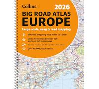 Collins 2026 Big Road Atlas Europe: Clear and Detailed Map of Europe in A3 Size with Spiral Binding