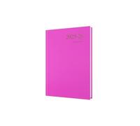 Collins Agenda « Essentials » sur 12 mois, mi-année académique, juillet 2025 à juillet 2026, un jour par page, couverture rigide, rose