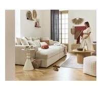 Collins - canapé droit 4 places avec double méridienne - assise profonde - velours côtelé grosses côtes - Beige