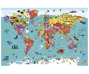 Collins Carte du monde pour enfant Poster 92,1 x 61,6 cm
