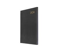 Collins Debden Essential Agenda semainier 2024 complet 2024 avec vue quotidienne, hebdomadaire et mensuelle Format A5 Noir