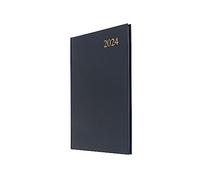 Collins Debden Essential Agenda semainier 2024 complet 2024 avec vue quotidienne, hebdomadaire et mensuelle Format A5 Bleu