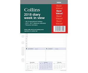 Collins Dk1700-18 recharge pour organiseur 2018 Agenda civil par Semaine