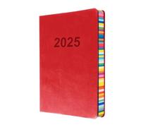 Collins Edge Rainbow ED151.U15-25 Agenda journalier avec rendez-vous Format A5 avec couverture douce au toucher et bords de page colorés Rouge 2024