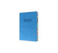 Collins Edge Rainbow ED151.U57-26 Agenda annuel 2026 12 mois, 1 jour par page, avec 1/2 heures de rendez-vous, couverture souple A5, bleu