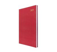 Collins Essential E-ESSA41.15-25 Agenda 2025 écologique avec couverture rigide en cuir et papier recyclé Format A4 Rouge