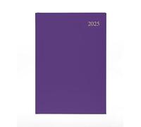 Collins Essential ESSA43.55-25 Agenda semainier 2025 avec couverture rigide en cuir Violet Format A4