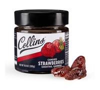 Collins Fraises au sirop, garniture de cocktail pour daiquiris, aigres, champagne, desserts et pâtisseries, sirops de garniture, accessoires de bar à la maison, essentiels de fête, 300,5 g, lot de 1