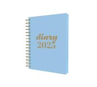 Collins Scandi E-PW51.57-25 Agenda journalier A5 avec rendez-vous Bleu clair Agenda journalier avec couverture rigide à spirales et papier recyclé