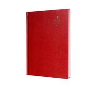 Collins Standard Desk Agenda 2025 semainier pour professionnels - Format A4 - Rouge - (40,15-25) - Planificateur d'affaires de qualité supérieure avec couverture rigide en cuir