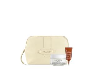 Collistar Attivi Puri Crème Baume Collagène et Malachite 50 ml + Contour des Yeux Acide Hyaluronique et Peptides 5 ml + Trousse de Toilette The Bridge