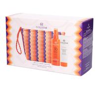 Collistar Coffret cadeau de soin solaire SPF 30, lait bronzant hydratant en spray 200 ml + baume après-soleil 100 ml, haute protection, bronzage uniforme, avec trousse de maquillage