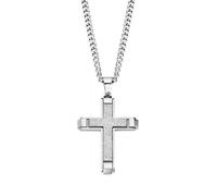 Colllier Homme Lotus Pendentif Croix En Acier