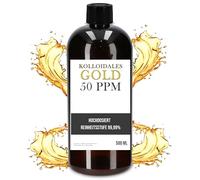 Colloïde d'or colloïdal 50 PPM - 500 ml - Action limitée - Eau d'or mono-atomique (Manna Colloidal Gold) - Qualité allemande