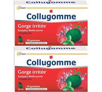 COLLUGOMME - Complément alimentaire avec édulcorants à base d'huiles essentielles d'eucalyptus et de menthe poivrée, zinc propolis Gummies 2x45 g