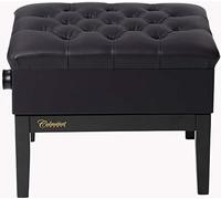 Colmann France - Banquette Piano Luxe Grand Concert à réglage hydraulique avec très Grand Coffre de Rangement, Noir