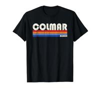 Colmar Alsace Style Rétro Années 70 80 T-Shirt Graphique avec Valeur, Homme, Noir, L