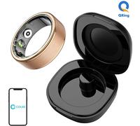 Colmi R03 Smart Ring, surveille la fréquence cardiaque, le sommeil & l'oxygène dans le sang, podomètre, avec étui de chargement - Couleur : or - Taille : 11