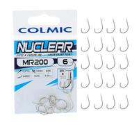 Colmic - 20 hameçons de pêche MR200 en Acier Carbone Nickel, Tailles 2/0-14 - Flatted, Forced, Barb - Robustes et précis - Idéals pour pêche au Coup et pêche en mer - Produit Officiel Colmic