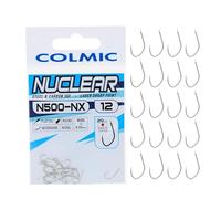 Colmic - 20 Hameçons de Pêche Nuclear en Acier Carbone N500NX, Finition Nickel - Flatted, Round, Microbarb - Idéals pour Carpes et Gros Poissons - Produit Officiel Colmic (12)