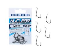 Colmic - Hameçons de pêche MR21 en Acier Carbone Black Nickel - Ringed, Forced, Barb, Twisted - Ultra-résistants pour mer et surfcasting - Produit Officiel Colmic (Taille 2/0-7 pcs)