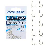 Colmic - Hameçons de pêche MR700 en Acier Carbone Bronze - Ringed, Forced, Barb - Ultra-légers et résistants - Idéals pour la pêche en mer - Produit Officiel Colmic (Taille 6-10 pcs)