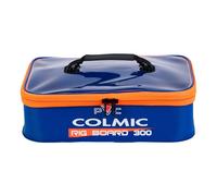 Colmic - PVC Rig Board Box étanche - Sac porte Rig en EVA avec couvercle transparent, poignée anti-choc - Compatible Rig Board 15 cm et 30 cm, Bleu et orange, RIG BOARD 300, Sac rigide imperméable