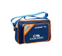 Colmic - Sacs ATHÈNES Technique de Pêche à Bandoulière Blue Grey, Compact et Renforcé, Poches Organisées, Zip ABS Anti-Choc, Accessoires de Pêche et de Plein Air, gris, bleu et orange, ATENE XL, Sacs