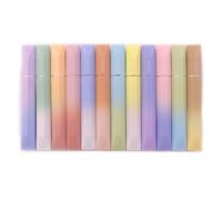 COLNK Lot de 12 surligneurs pastel, pointe biseautée, surligneurs esthétiques, couleurs assorties pour codage couleur, planificateur journal, sans bavure
