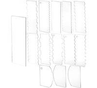 Coloch Lot de 14 grattoirs à gâteau en acrylique - 11 grattoirs transparents pour glaçage et crème au beurre avec 3 grattoirs souples pour différentes formes de bords de gâteau